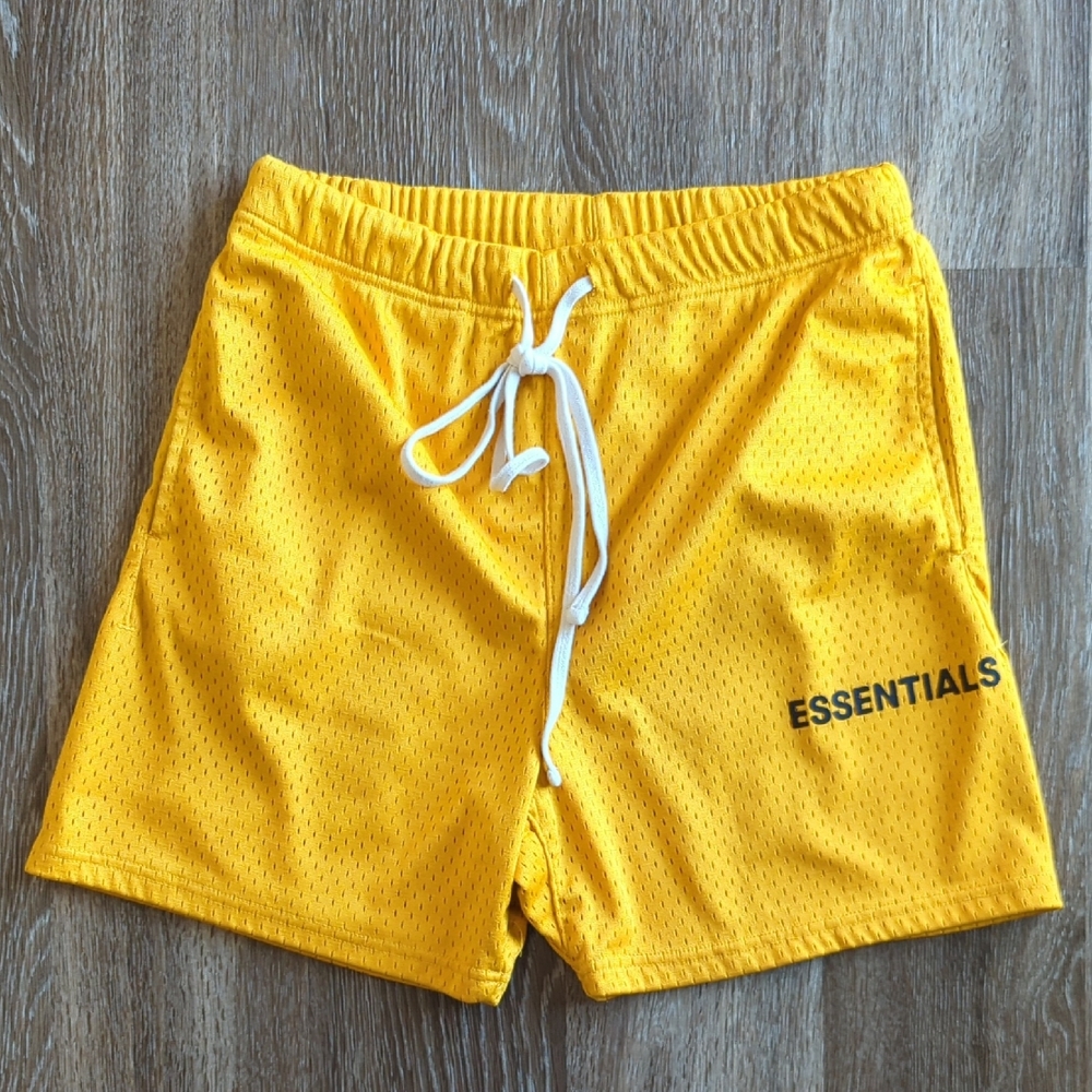 Fear Of God Essentials Mesh Shorts - Yellow - Men's Small